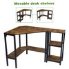 LAVIEVERT Corner Desk, Triangle Computer Desk with Storage Shelves, Laptop