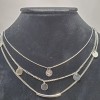 Taylor & Jade 3 row silver multi strand layered necklace