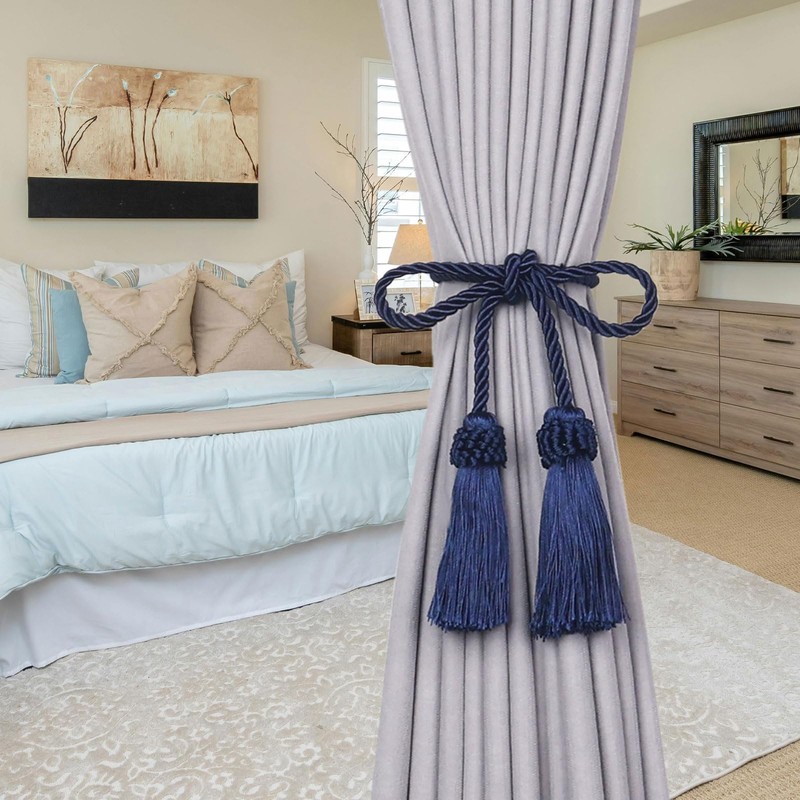 Pretty Jolly 2 Pack Double-Ended Tassel Curtain Tiebacks European Style