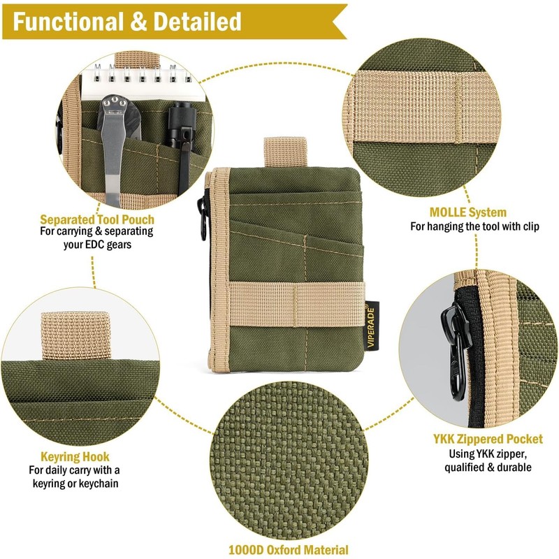 VIPERADE VE28 6-in-1 Mini EDC Pouch Mini Pockets Organiser with