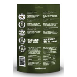 PureBites Beef Liver for Dogs, 4.2oz / 120g - Mid Size