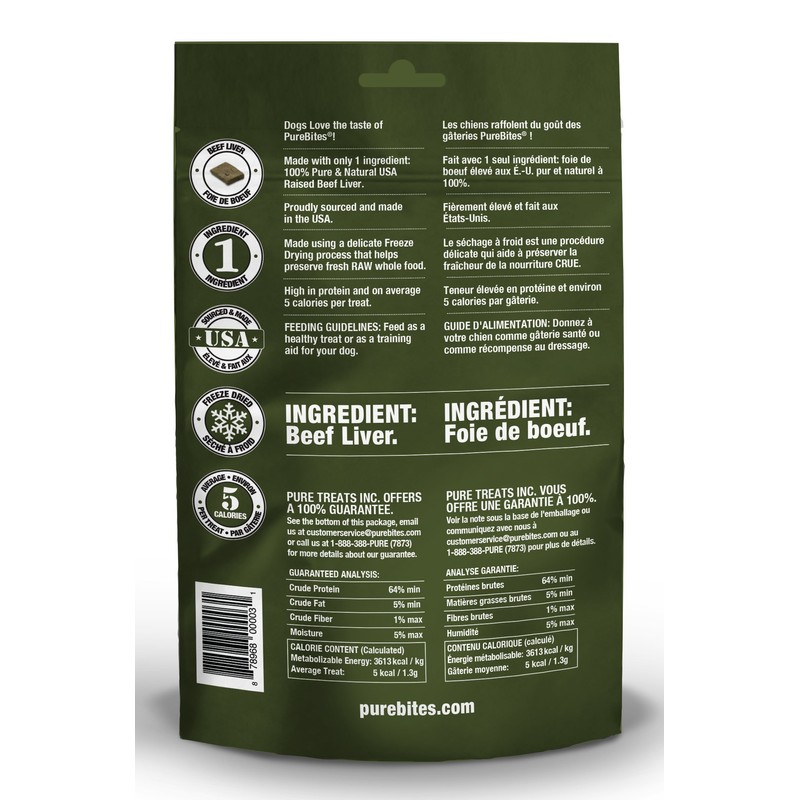 PureBites Beef Liver for Dogs, 4.2oz / 120g - Mid