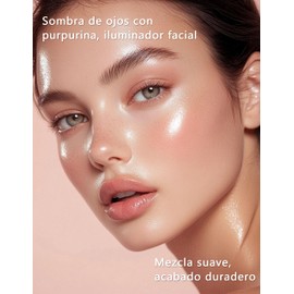 Erinde Chameleon Sombra de ojos con purpurina, sombra de ojos en crema con purpurina de larga duración, iluminador de ojos resistente al agua y con cambio de color para maquillaje de fiesta,#01