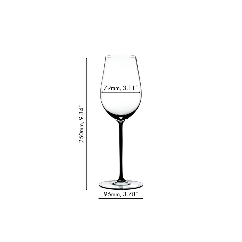 Riedel Fatto A Mano Riesling/Zinfandel Wine Glass, Black