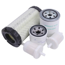 YUXSOUQ AIR/FUEL/OIL/HYD Filter Kit 5pcs Compatible with Kubota BX22 BX23 BX24 BX25 BX25DLB BX2200 BX2230 BX2350 BX2360 BX2370 BX2660 BX2670 ZD18 ZD21 ZD25 ZD28 GR2100 GR2110 GR2120, HH150-32430