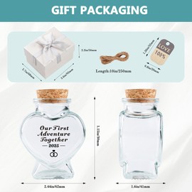 Azrra Honeymoon Sand Keepsake Jar 2025, Bridal Shower Gifts, Wedding Gifts, Engagement Gift, Honeymoon Essentials for Couples 2025, Newlyweds, DIY Decorative Heart Glass Jar with Gift Box