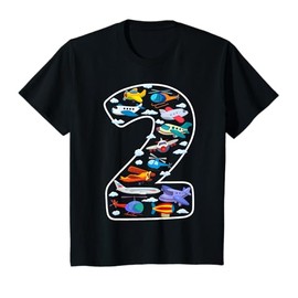 Kids Its My 2nd Birthday Boys 2 Airplanes Helicopters 2 Years Old T-Shirt