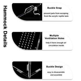 Lucky Interests 2 Pack Acrylic Reptile Cage, 4.7x4.7x7.9 inch Reptile Terrarium, 360 Degree Transparent Tank Buckle Lock Box Case for Insect Spider Cricket Snail Hermit Crab Gecko Frog with 2 Tong