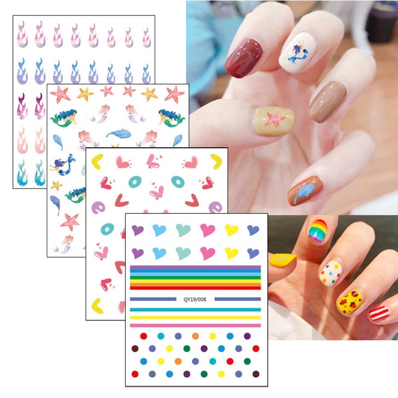 Nagelsticker Kleines Mädchen, 20 Blatt Selbstklebend Nagelaufkleber Nail Art Sticker