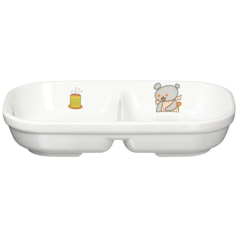 Maruki Koguma-chan Square Two Partition Plate, Small, J31 KO