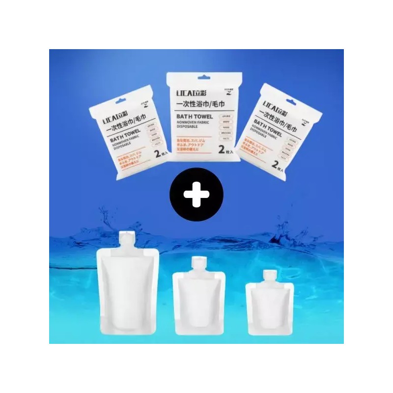 휴대용 수건 타월 여행용 휴대용기set Portable Towel Travel Storage Kit
