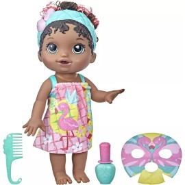 Baby Alive Glam Spa Muñeca Bebe Flamenco Cabello Negro 2023