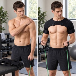 Adjustable Double Shoulder Brace – Breathable Neoprene Compression Support with Cross Straps for Men and Women