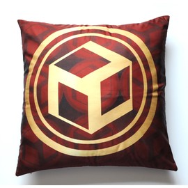 Funda de cojín de doble cara con símbolo de geometría, 43 x 43 cm (Reiki Antahkarana YIN)