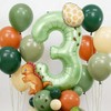 Wuokkig Orange Dinosaur Balloons, 42Pcs Number 4 Dinosaur Party Decoration
