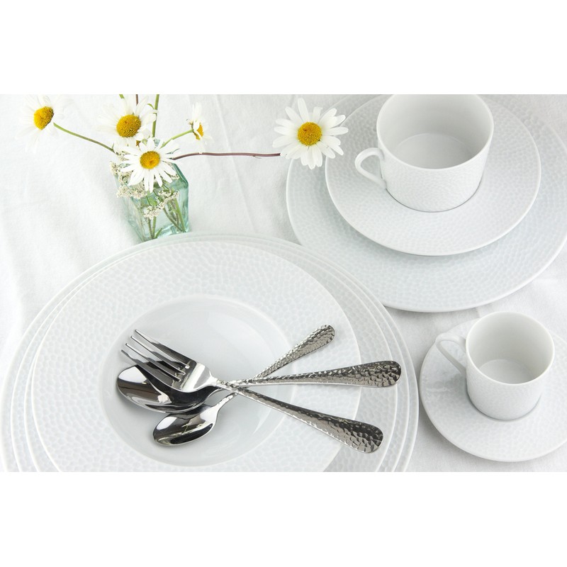 APOLLO Stainless Steel Martele Cutlery Set, Set of 16, Silver,