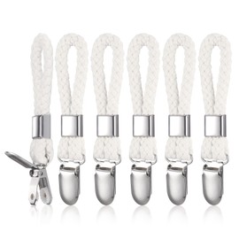 Fentar 6 x Towel Hangers, Towel Clips, Tea Towel Holder, Clips Without Sewing, Clips, Tea Towel Holder, for Hanging, White Hooks