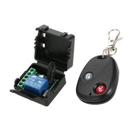 Wireless Remote Switch, Smart Home 433Mhz DC 12V 1CH Wireless Remote Switch Relay Receiver Transmitter Universal Remote Control Switch Module and RF Transmitter Remote Controls Black Pack of 1