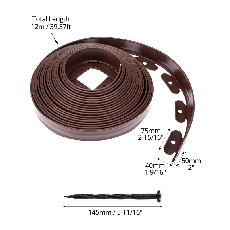QWORK Garden Edging, 40ft x 2 in Polyethylene Landscape Edging