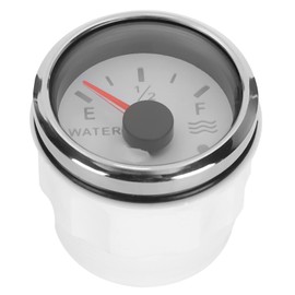 Water Level Indicator, 52 mm/2 Inch Water Level Indicator 9-30 V DC Smart Alarm for Marine Boat RV 0-190 Ohm European Sensor (White)