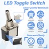 3 PCS LED Lighted Rocker Toggle Switch, 12V SPST 3