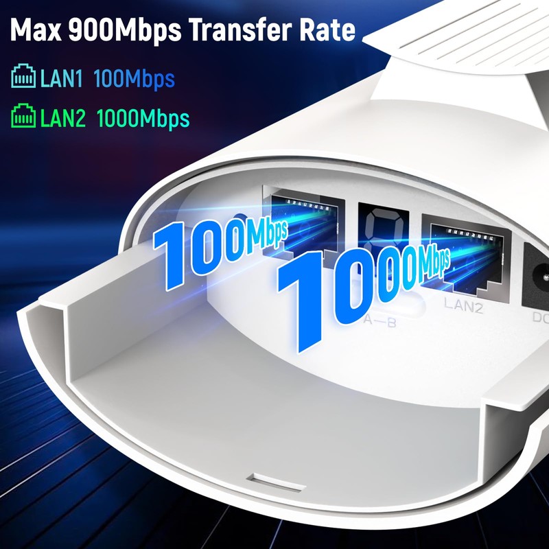 Quxas CPE820 Long Range Wireless Bridge - 1.86 Mile (3KM)