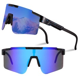 1 x Quick Glasses, Cycling Glasses, Rave Sunglasses for Men and Women, with Adjustable Arms, Sports Glasses, Road Bike Glasses, Polarised UV400 Safety Glasses, Cycling Glasses for Running, Glof Skiing