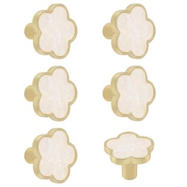 MOROBOR Decorative Flower Kitchen Cabinet Knobs, 6 Pack Creative Dresser Drawer Pulls Furniture Cupboard Door Pull Handles Single Hole Zinc Alloy Knobs Furniture Accessories