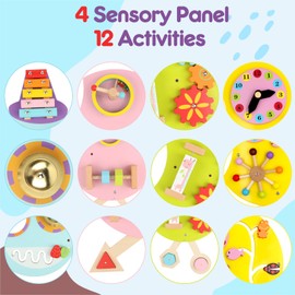 Sinpedex Activity Wall Busy Board: Montessori Sensory Wall Panles Caterpillar Learning Activity Panels - Wall Toys for Toddler Playroom Daycare