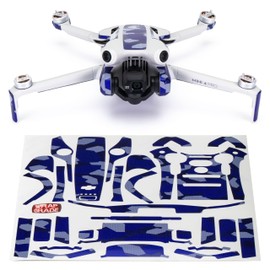 WRAPGRADE Skin Stickers Compatible with DJI Mini 4 Pro | Accent Color (Storatosphere Blue Dot Camo)