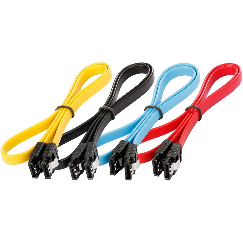 Poppstar Pack of 4 SATA 3 HDD SSD Data Cables