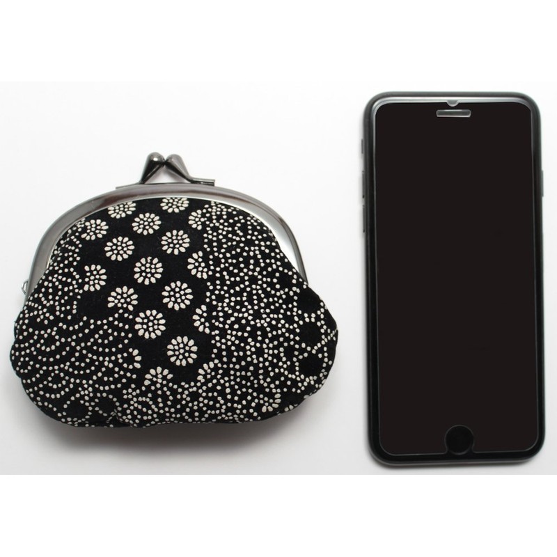 Round Coin Purse, Suede Inden Style Coin Purse, Seigai Wave