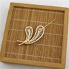 tanxuan Crystal Feather Brooch Pin for Women Men Rhinestones Lapel