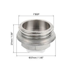PATIKIL 1" BSP Male Thread Manual Radiator Air Vent Plug Valve, Nickel Plated Brass Plug for Radiator Heater, Silver White