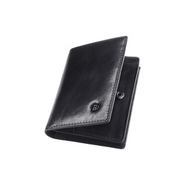 Modiko Men's Business Card Holder, Genuine Leather, Made in Japan, Himeji Leather, Large Capacity, 60 Pieces, 6 Pockets, No Breaking, Snap Button, Easy to Access, Yellow, Black