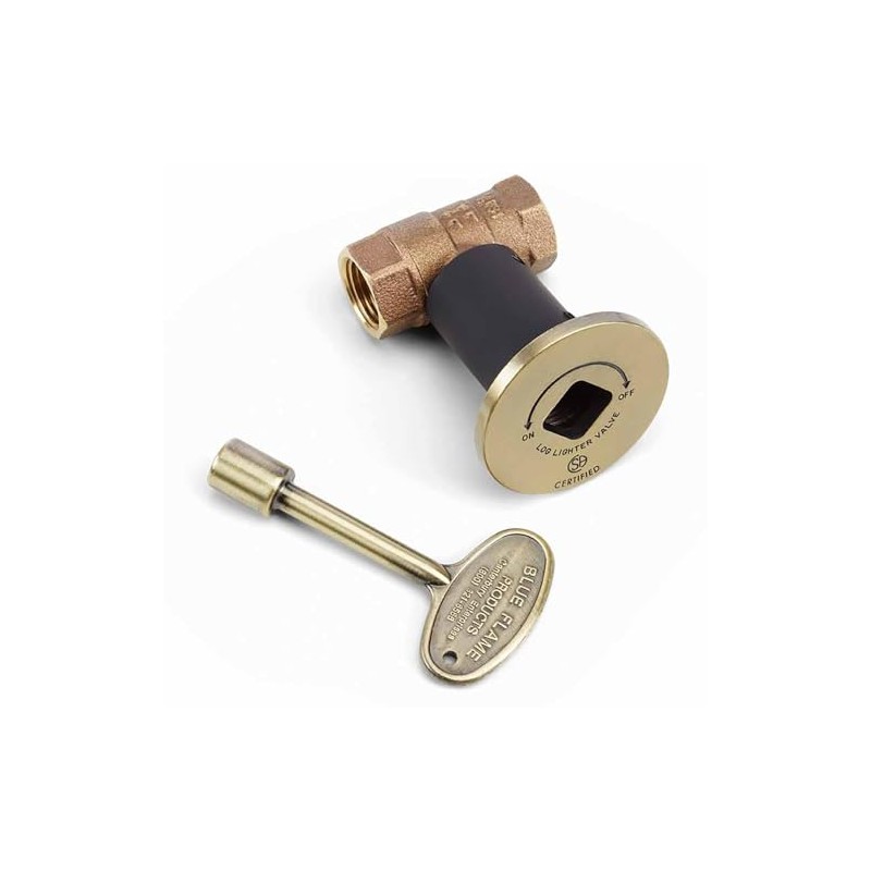 HPC Fire 1/2-Inch Straight Gas Fire Pit Shut Off Valve