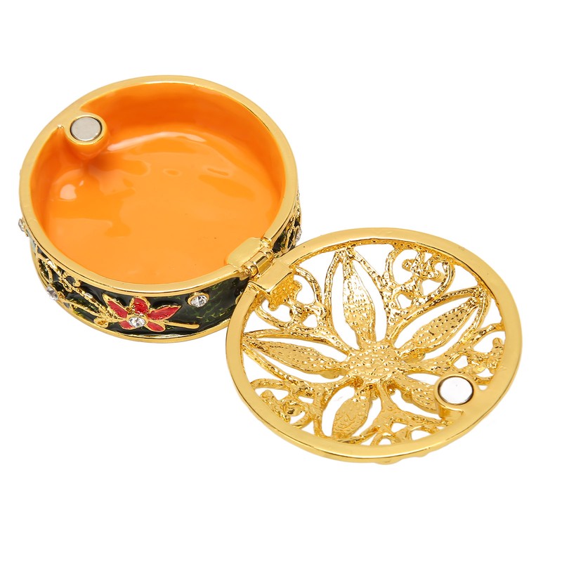 Metal Jewelry Box Innovative Exquisite Hand Painted Hinged Jewelry Organizer