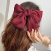 Large Red Bowknot, Hair Clip for Girls, Silky Satin Bow