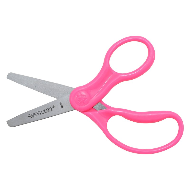 Westcott 5" Hard Handle Kids Scissors, Blunt, Assorted Colors, 2-Pack