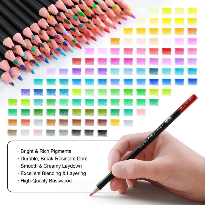 KALOUR 72 Colored Pencils Set, Blending Pencil Sketchbook DIY Color