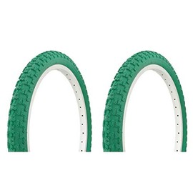 Tire Set. 2 Tires. Two Tires Duro 20" x 2.125" Green/Green Side Wall, lowrider Bike Tires, lowrider Bicycle Tires, BMX Bike Tires, Cruiser Bike Tires