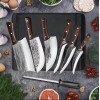 MDHAND Handmade HAND FORGED DAMASCUS STEEL CHEF KNIFE Set Kitchen