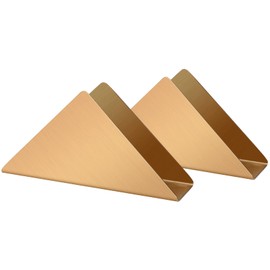 2 Pack Gold Stainless Steel Napkin Holder Minimalist Triangle Metal Napkin Holder Cocktail Napkin Dispenser