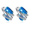 Leafael Wish Stone Stud Earrings with Aquamarine Blue Birthstone Crystal
