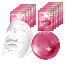Korea Xi Cosmetics 10 sheets of 3W collagen high-adhesion hot and cold mask sheet for travel tanning / 3W 콜라겐 고밀착 냉온 마스크시트 10매 여행 태닝용
