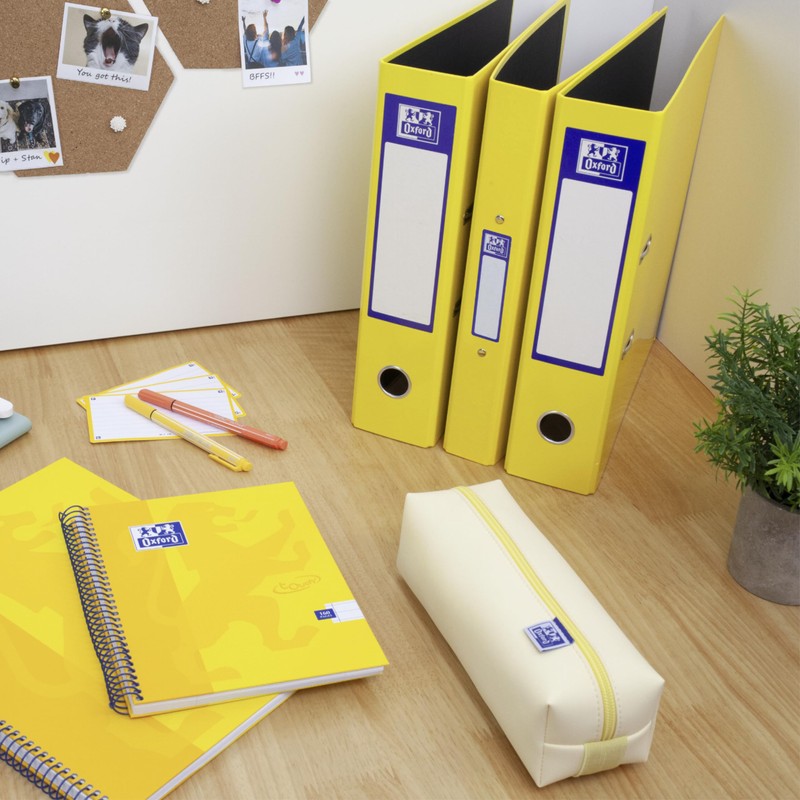 Oxford Premium A4 Ring Binder, Yellow Single Folder, 25mm Capacity