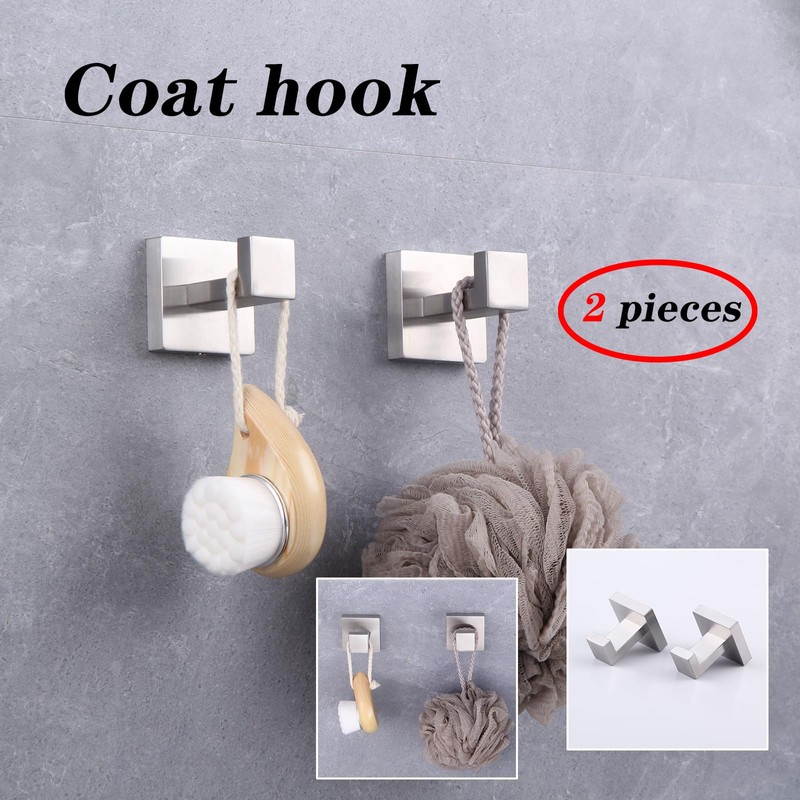 GERZWY Brushed Stainless Steel Towel Hook Robe Hook Coat Hook