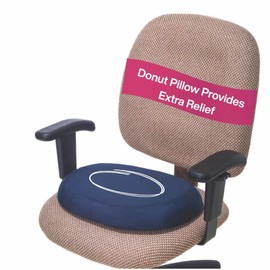 Essential Medical Supply Molded Donut Style Ring Cushion - 16 Inch Navy Chair Pillow Provides Relief for Tailbone, Hemorrhoid Pain and More