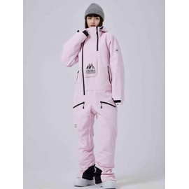 RIUIYELE Womens Mens One Pieces Ski Suits Jumpsuits Insulated Waterproof Snowsuits Winter Outdoor Snowboard Coveralls Pink XL