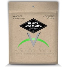 Black Diamond Strings® N600XLCT Acoustic Clear Coated Phos XL .010P.014P.022PB.030PB.038PB.046PB